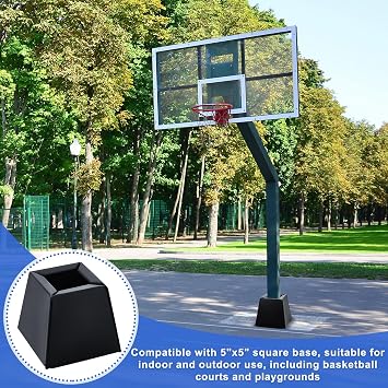 Square Basketball Pole Pads for 5x5 Base 2 Thick Pole Padding Wrap Heavy Duty Outdoor Waterproof UV-Resistant Basement Basketball Square Base Pads for Player Protection