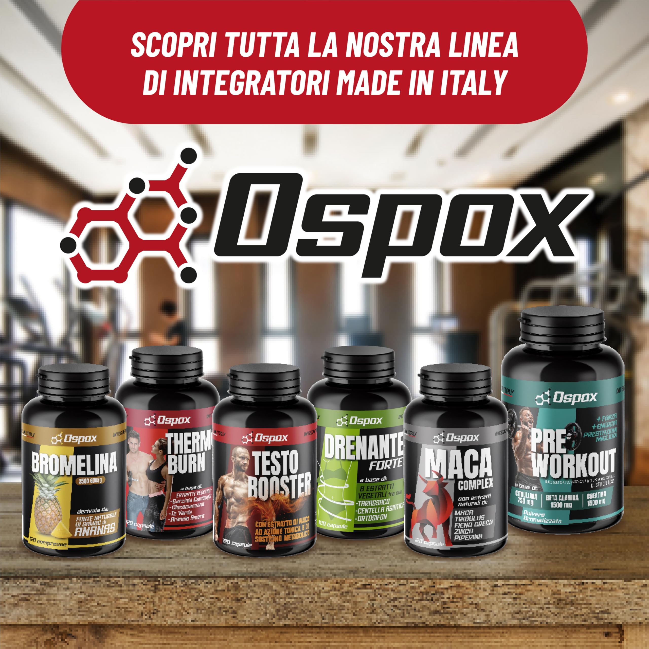 OSPOX Drenante Forte Diuretico 120 Capsule - Detox x Ritenzione Idrica, Cellulite Gambe e Pancia - Made in Italy