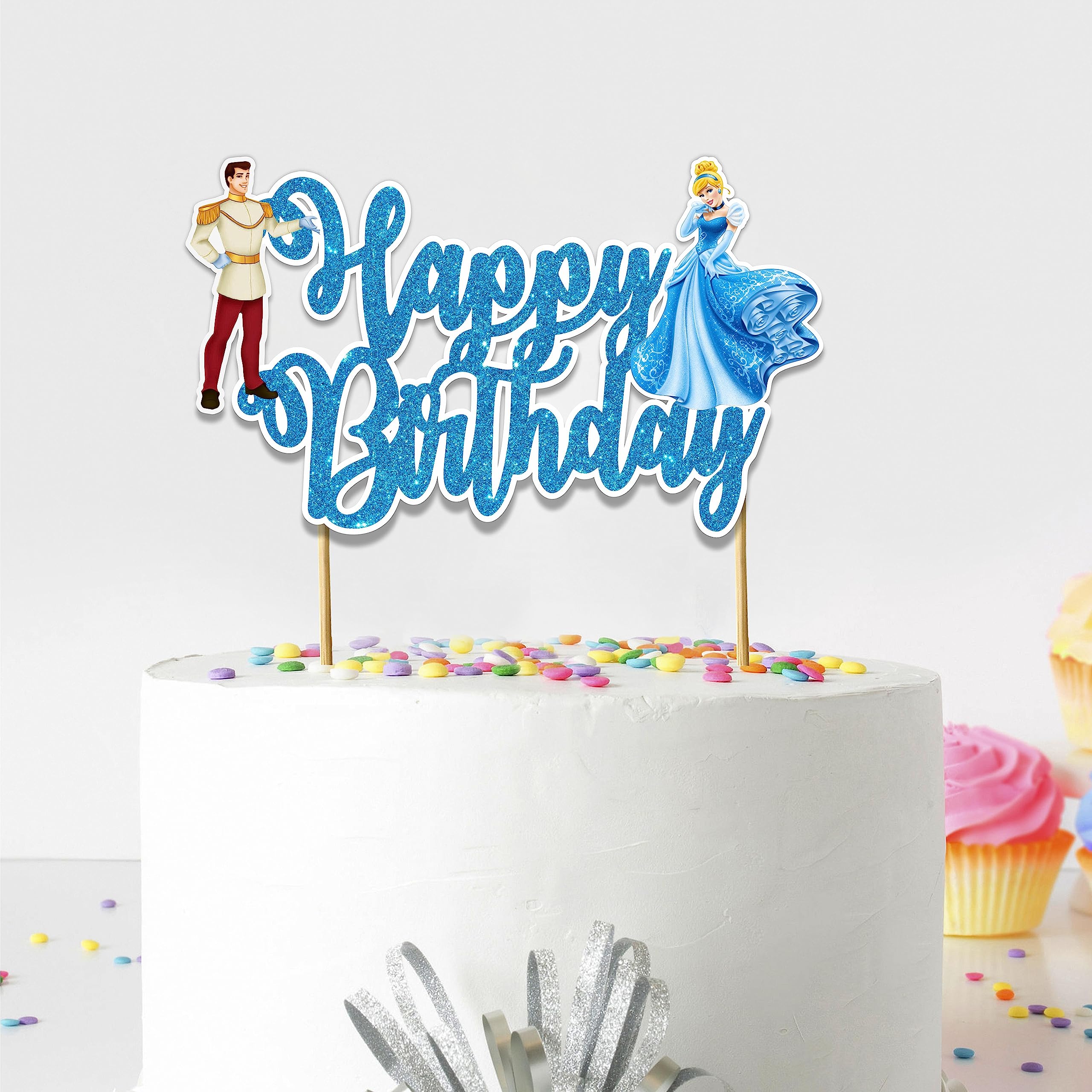 Seyal® Cnderela Happy Birthday Cake Topper