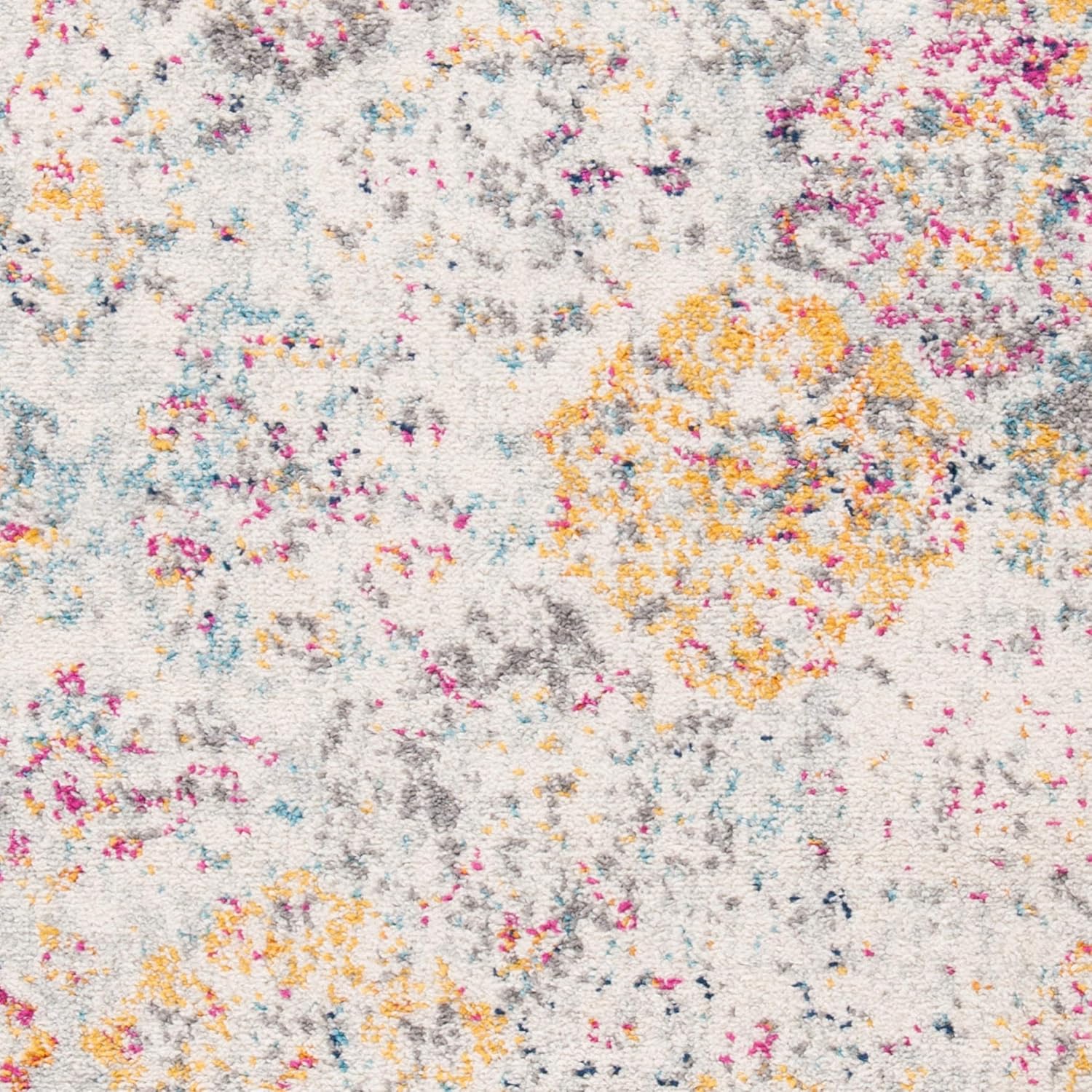 SAFAVIEH Madison Collection Accent Rug - 2'3" x 4', Grey & Gold, Boho Chic Distressed Design, Non-Shedding & Easy Care, Ideal for High Traffic Areas in Entryway, Living Room, Bedroom (MAD611F)