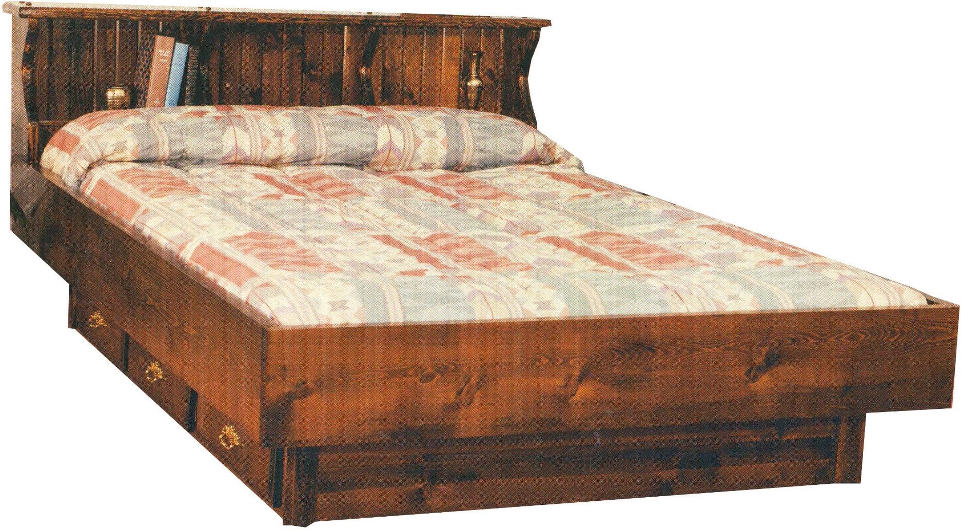 Strobel Organic Dallas Complete Waterbed Premium Solid White Pine Oak Finish King