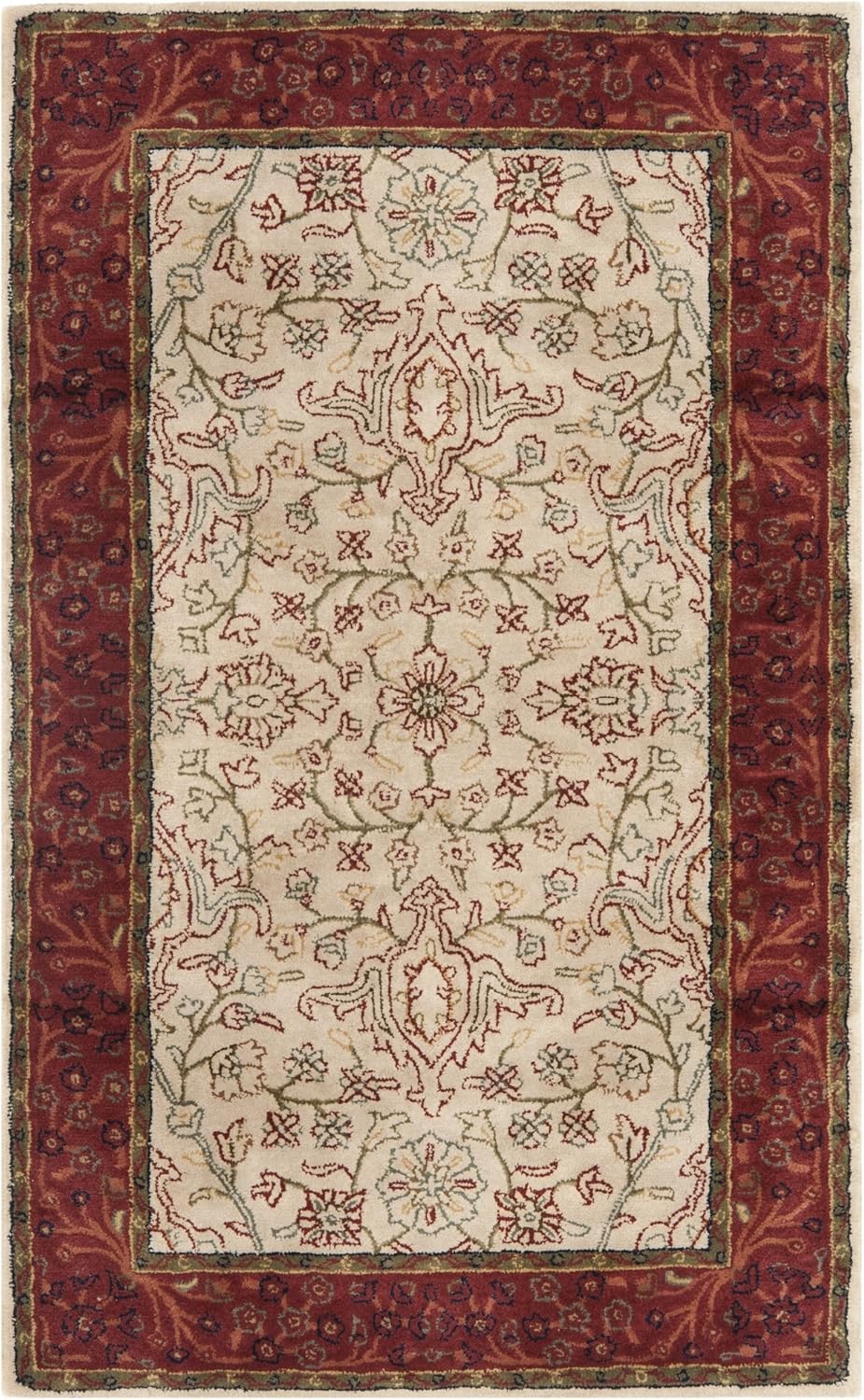 SAFAVIEH Persian Legend Collection Accent Rug - 3' x 5', Ivory & Rust, Handmade Traditional Wool, Ideal for High Traffic Areas in Entryway, Living Room, Bedroom (PL533A)