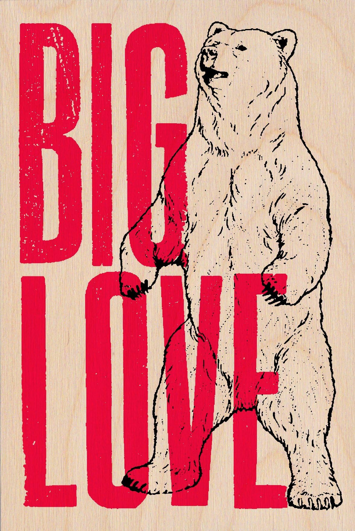 "Big Love" Wooden Postcard