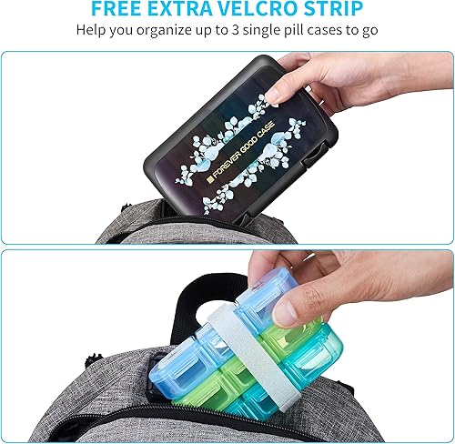 Miniatura 5 de FGcase Organizador de pastillas 3 veces al día con estuche de viaje, pastillero semanal grande de 7 días, pastillero diario con 21 compartimentos,