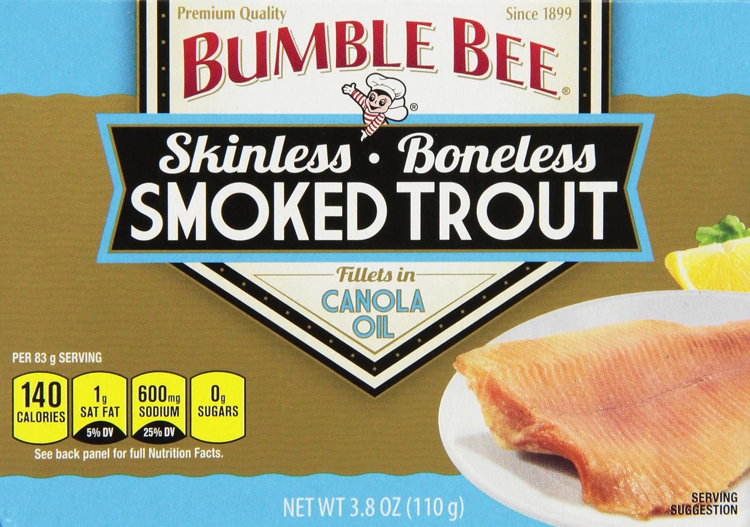 Bumble Bee Smoked Trout (Skinless) in Canola Oil 3.8oz Can (Pack of 6)