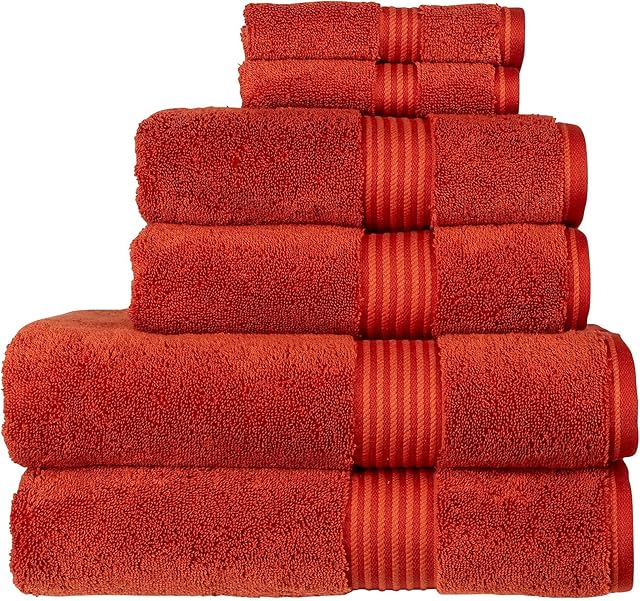Christy Supreme Hygro 6 Piece Towel Set in Paprika 100% Supima Cotton - Luxurious & High Absorbency - Ultra Soft - 650GSM - 2 Bath, 2 Hand & 2 Face Towels