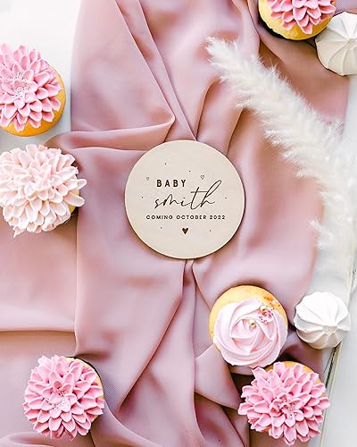 Miniatura 63 de The Cotton & Canvas Co. Letrero de anuncio de embarazo, Estamos teniendo un bebé, placa de madera, Oh Baby, accesorio de sesión de fotos