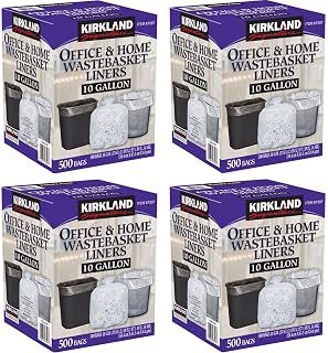 Signature 10 Gallon Clear Wastebasket Liner, 4 Pack (500 Bags)