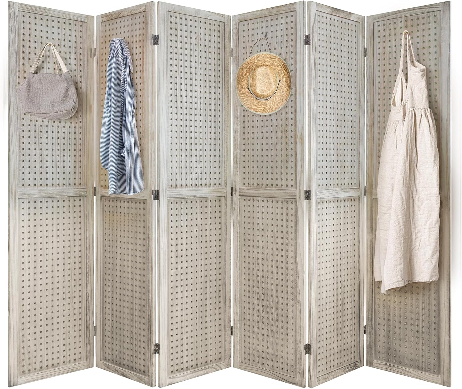 6 Panel Room Divider，Folding Privacy Screen Room Divider