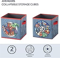 Vista 2 de Idea Nuova Marvel Avengers - Juego de dos espaciosos cubos de almacenamiento plegables, 10 x 10 pulgadas, Avengers / gris