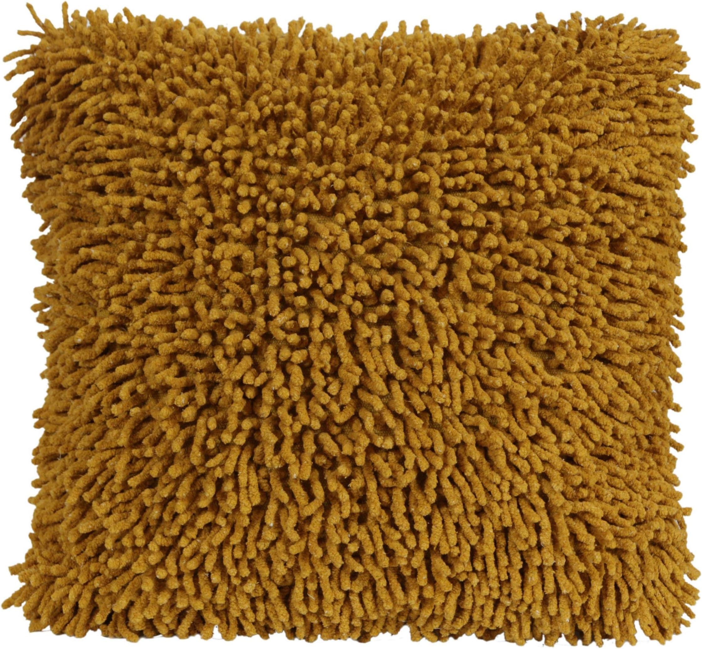 Shagadelic 18" Gold Chenille Twist Shag Pillow