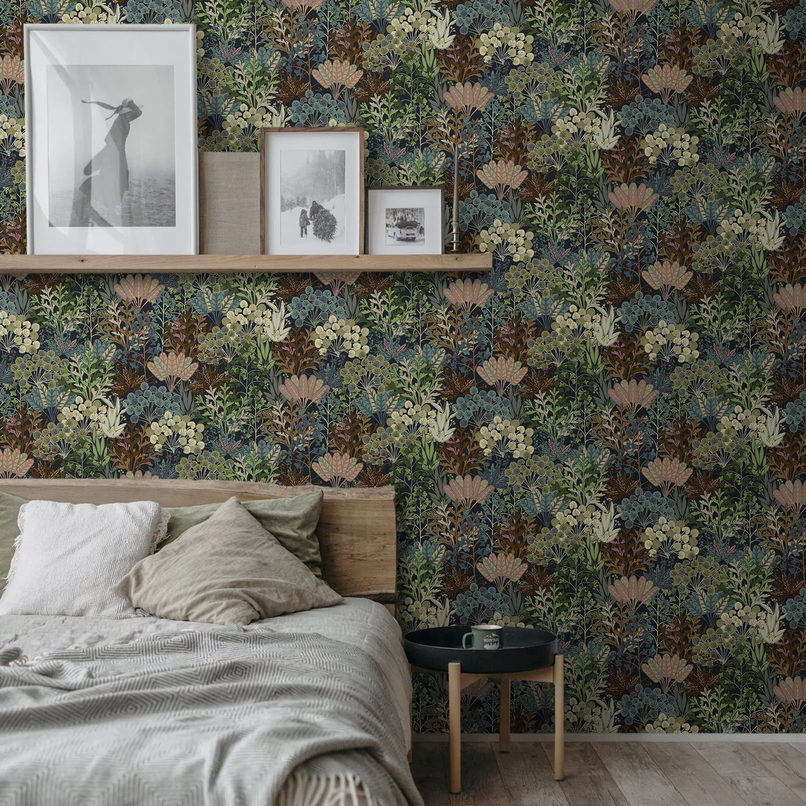 Fiula Zelfklevend behang, 41 x 500 cm, bloemen, plakfolie, meubels, lichtbruin, bloemenbehang, decoratieve folie, meubelfolie, vintage blad, patroonbehang, wandbehang, woonkamer, slaapkamer