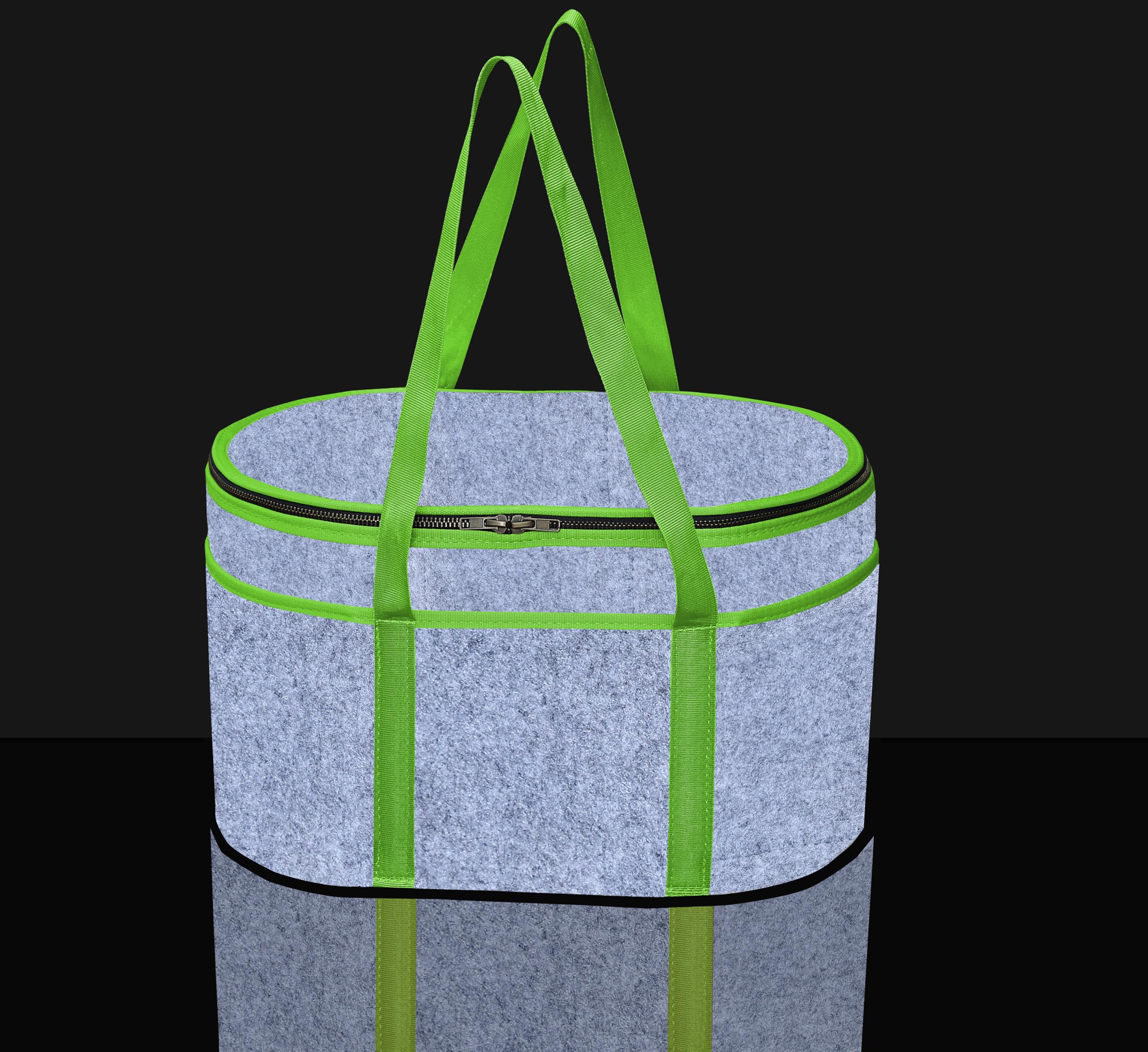 GREEN DECOR Non Woven Fabric Cute Oval Shape Diaper Caddy Bag with Handle & Zip Lock for Smart Mothers Baby Diaper Caddy Wipes Felt Storage Organizers,Foldable and Portable (Grey&Parrot- 18X12X9 Inch)-image-16
