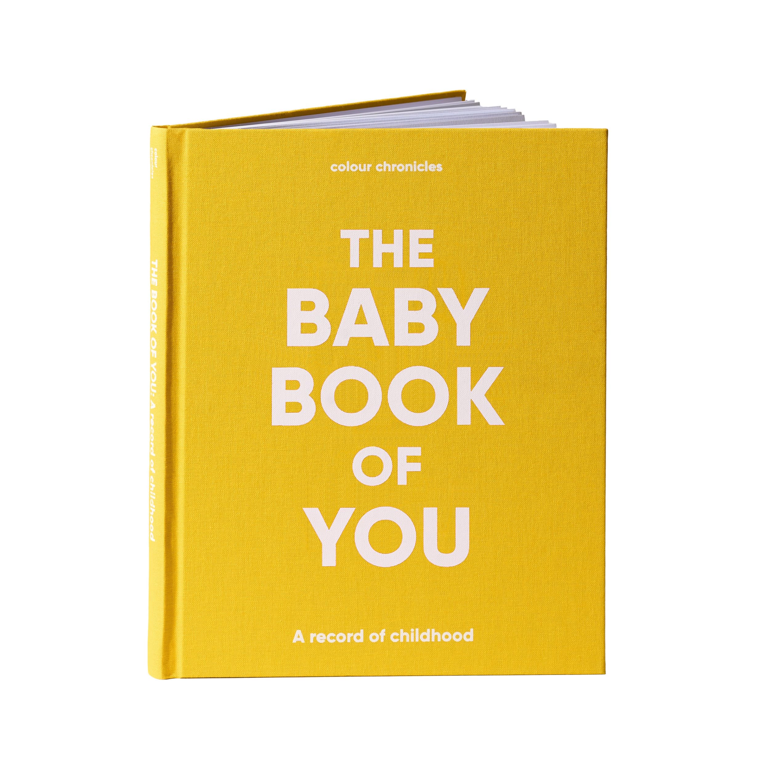 Baby Book of 1st Year | Gift for New Baby & Expecting Parents | Keepsake Book to Record Memories | Cloth Cover Hardback Memory Journal | 8” x 10” | 96 Pages - Yellow