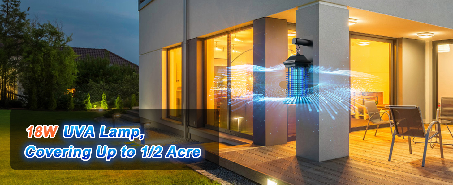 Amazon.com : AMUFER Bug Zapper Outdoor Indoor, 18W Power & 4400V
