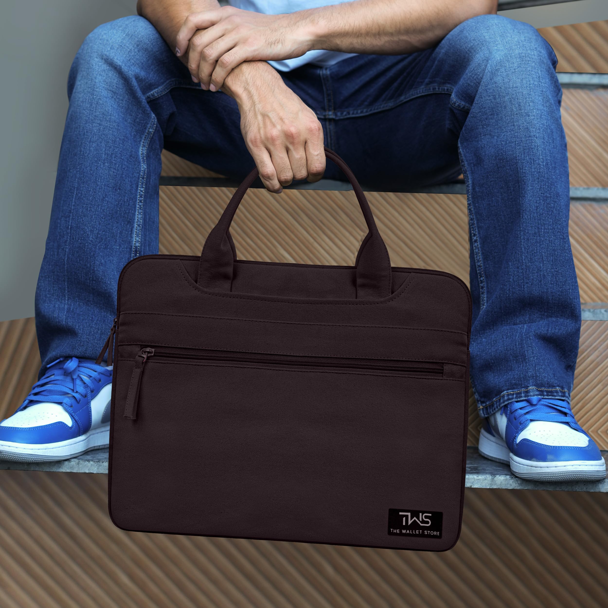 The Wallet Store EcoCarry Canvas Laptop Bag - Brown - 15 Inch