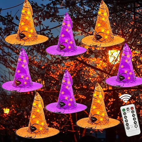 Halloween Decorations Witch Hat, Glowing Witch Hat Lights
