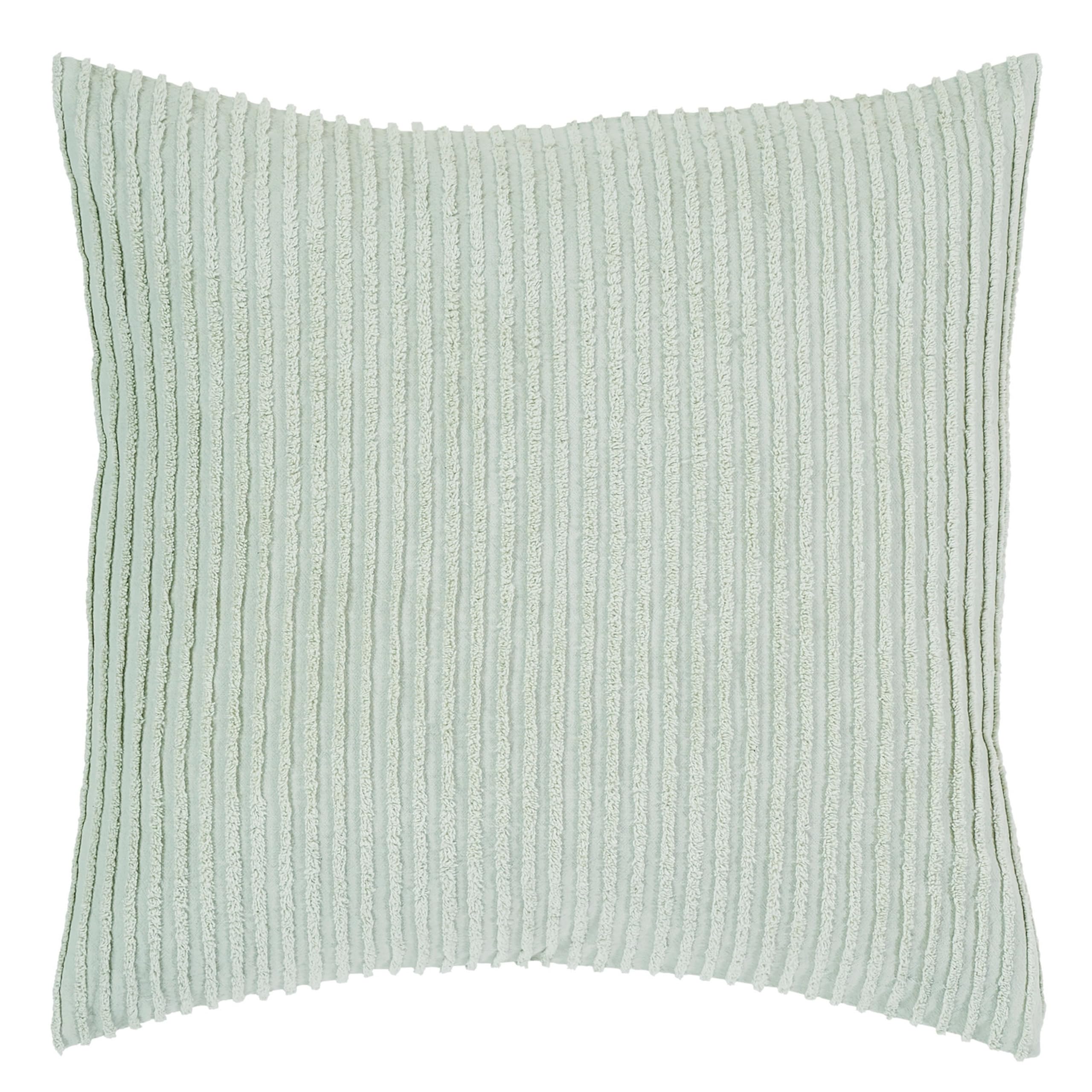 Better Trends Jullian Collection is Super Soft and Light Weight in Bold Stripes Design 100% Cotton Tufted Unique Luxurious Machine Washable Tumble Dry, Euro Sham, Sage