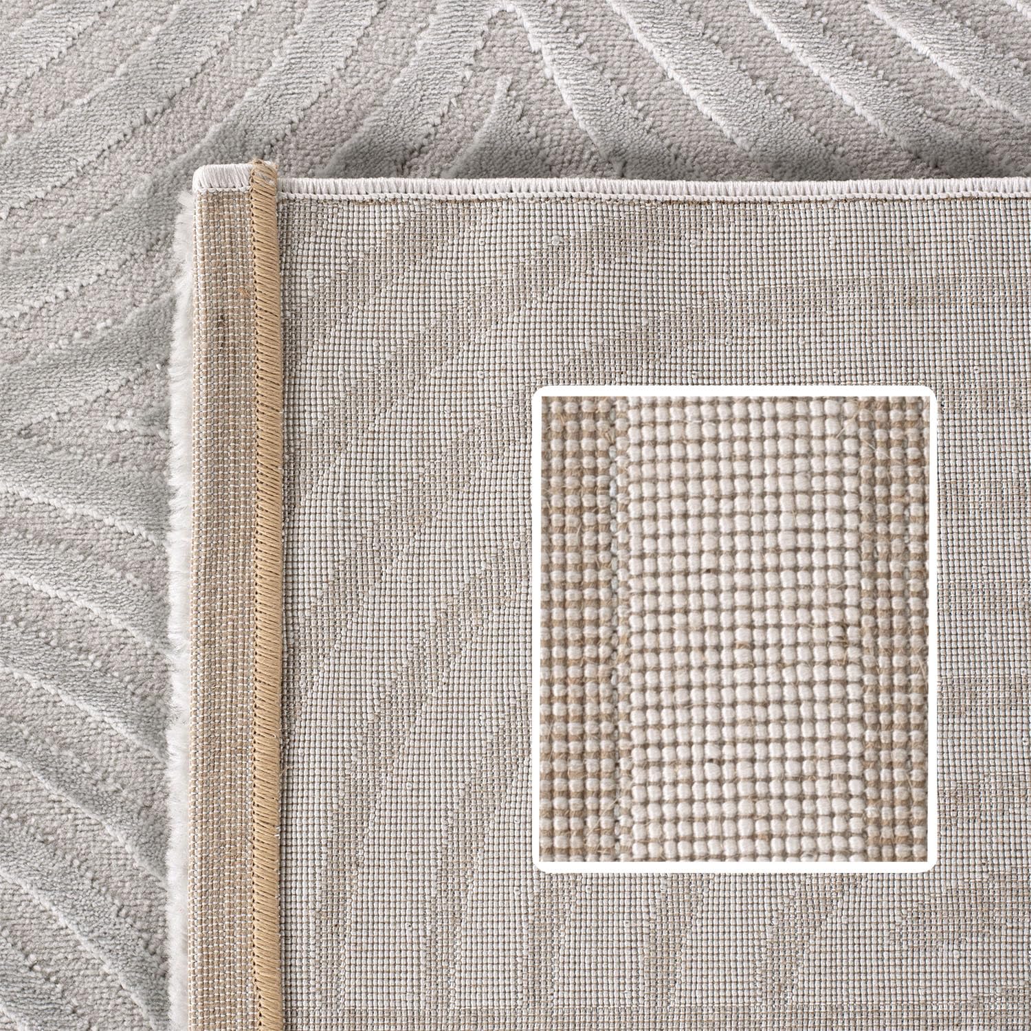 SIMPEX Tapis Salon 140x200 cm Gris Moderne Scandinave Boho Uni Effet 3D Doux Lavable Facile d'entretien Antidérapant pour Chambre Salle à Manger