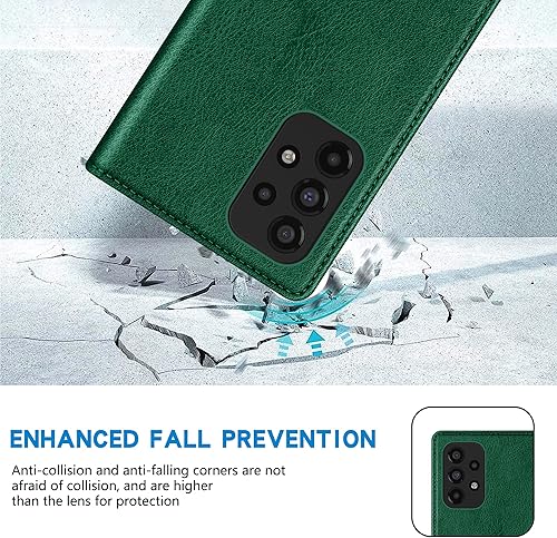 Miniatura 70 de ZZXX Funda tipo cartera para Samsung Galaxy A53 5G con bloqueo RFID, soporte de ranura para tarjetas, funda protectora de cuero magnético fuerte