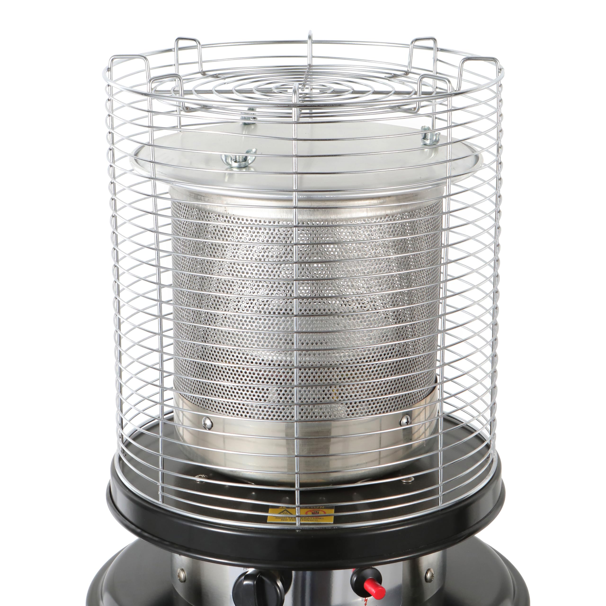 Fácula - Estufa de Gas Exterior Negra Ember | 9kW | Acero | Encendido piezoeléctrico | Ruedas | 18m²