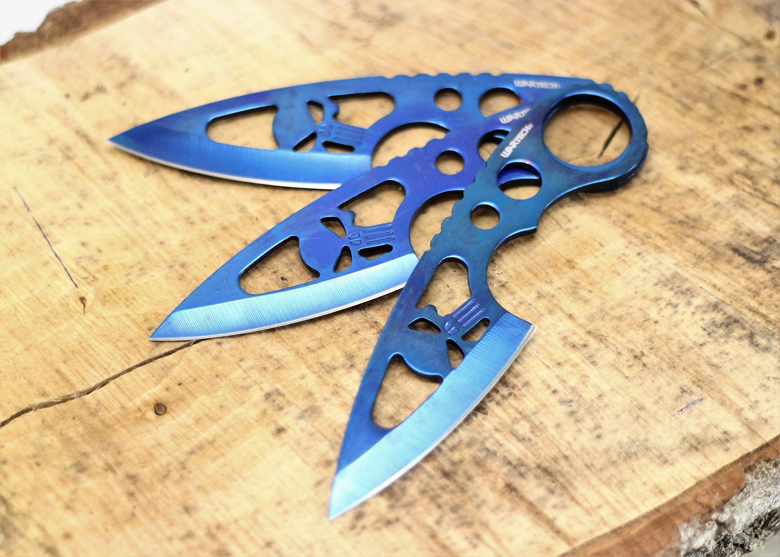 Aeroblades 3 Pcs Set Throwing Fixed Blade Knife W/Skull