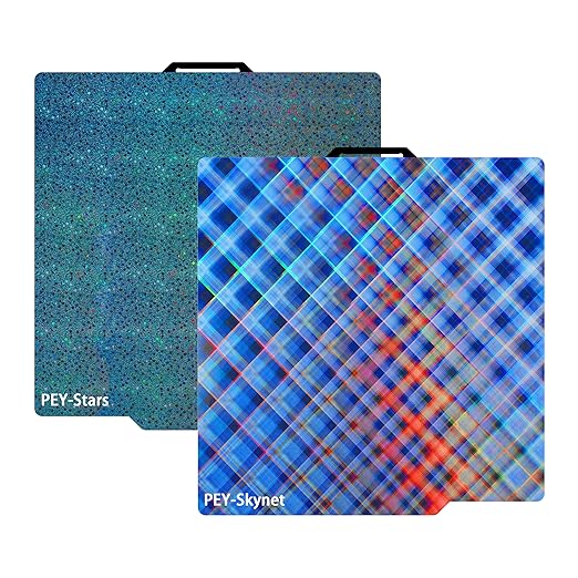 Upgraded Build Plate for Bambu Lab X1C/X1/X1E/P1P/P1S/A1 3D Printer, Smooth Skynet +Smooth Star Spring Steel Plate Flexible Plate 257x257mm for...