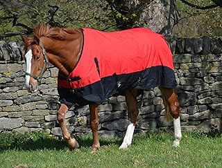 Turners Couverture imperméable pour cheval - 600D - Poids léger - 100 g - Rouge - 5' 6