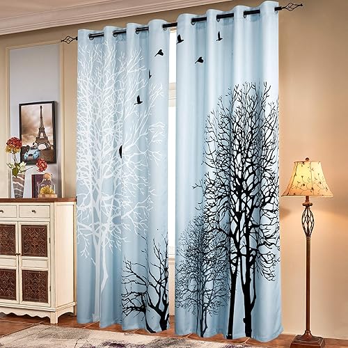 subrtex - Cortinas estampadas, para oscurecimiento de habitación, coloridas, para dormitorio, sala de estar, habitación de niños, comedor, cenefa,