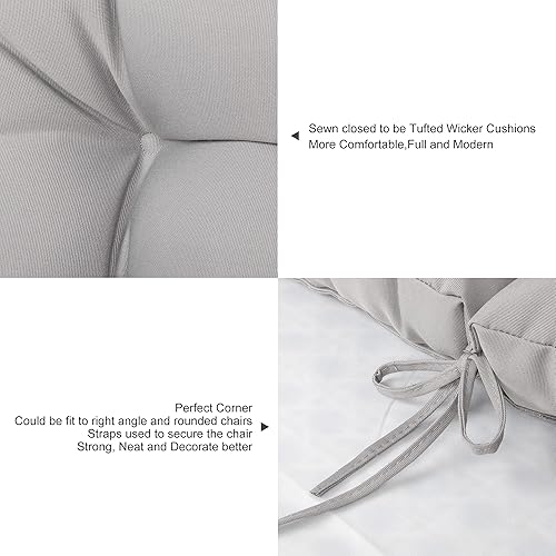 Miniatura 5 de ARTPLAN Cojín para silla de patio, cojín copetudo Adirondack para silla de exterior, cojín de mimbre con respaldo alto, juego de 4, 21 x 21 x 4