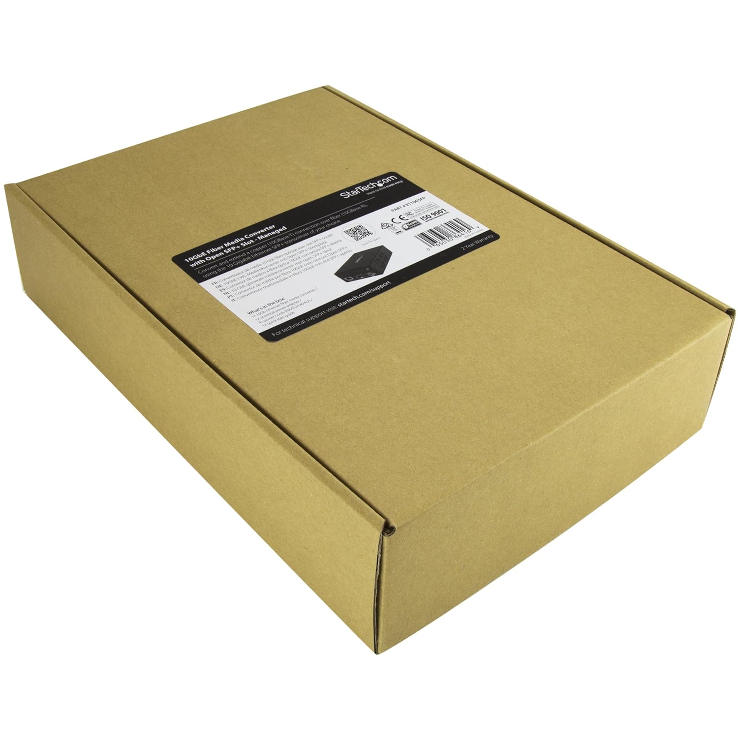 StarTech.com 10 Gigabit Ethernet Copper-to-Fiber Media Converter - Open SFP+ - Managed - 10G Ethernet Media Converter (ET10GSFP)