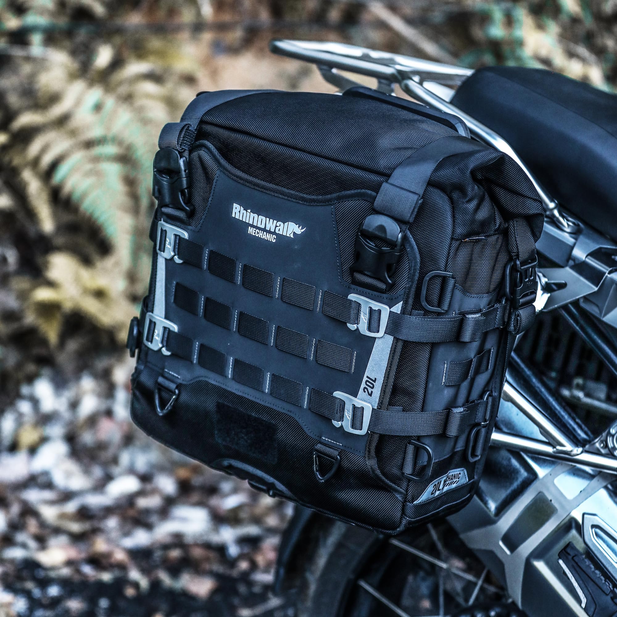 Rhinowalk Motorrad Satteltasche 20L Wasserdicht Motorradtasche Seitentasche Gepäcktasche Hecktasche Hinterradtasche