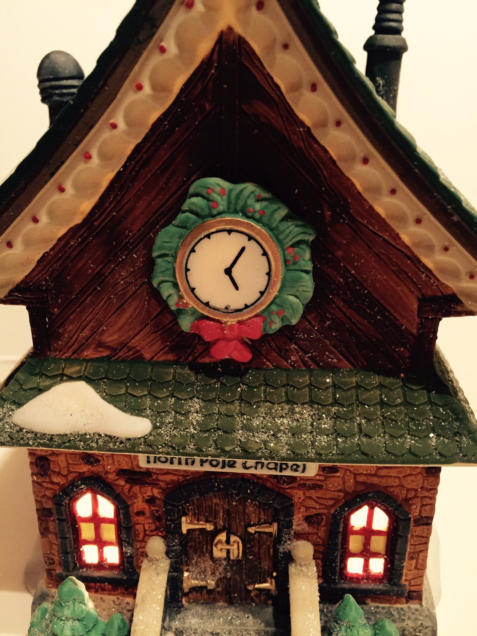 Department 56 Kissing Claus Lane, Original Snow Village - Porcelain Christmas Lighted Building Sculpture - White