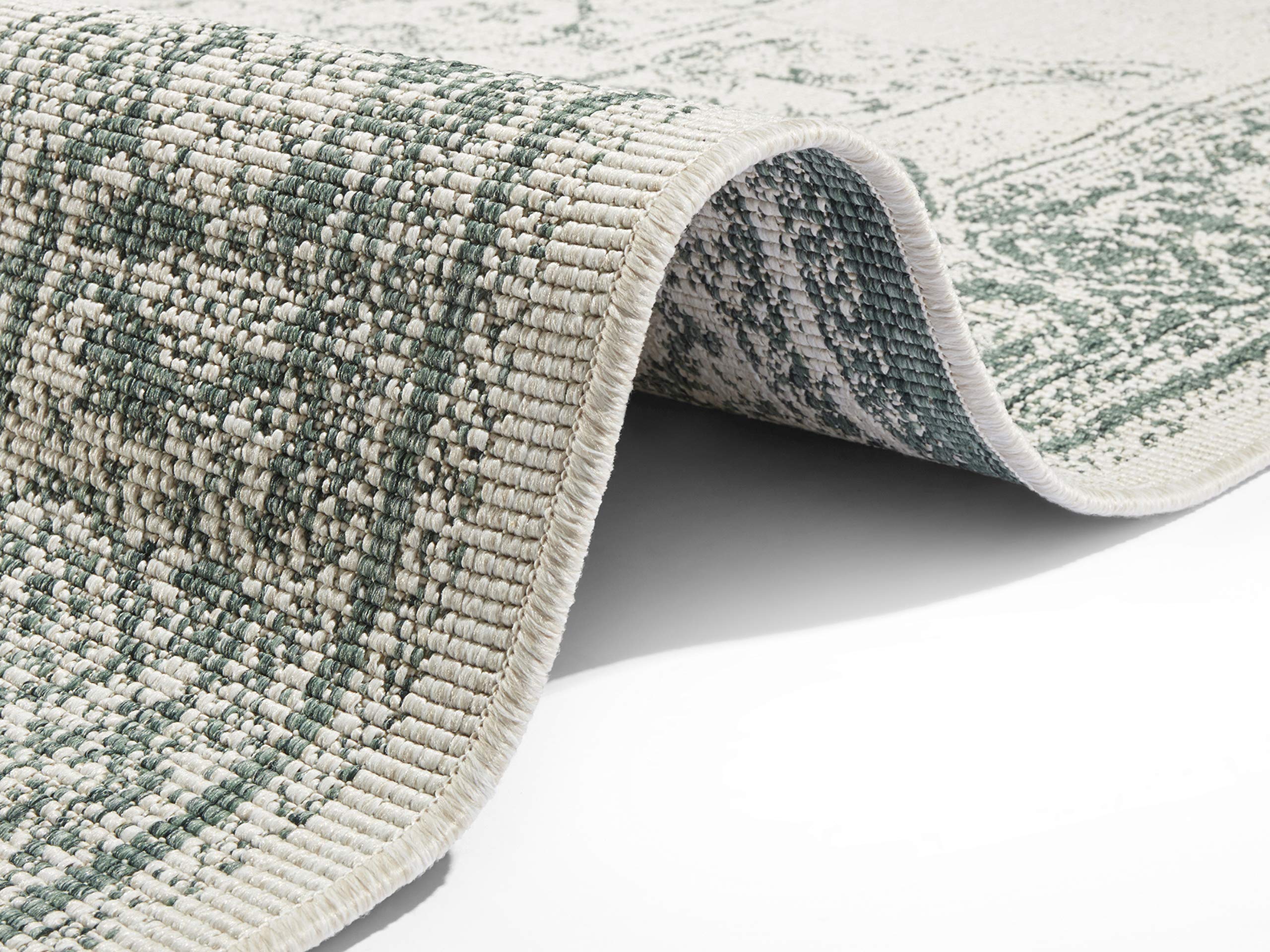 bougari Borbon Tapis réversible pour intérieur et extérieur, Crème Verte., 160 x 230 cm