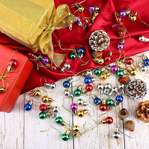 Miniatura 7 de Boao 96 Pcs Christmas Mini Balls Ornaments Miniature Xmas Tree Ornaments Multicolour Shiny Small Hanging Decorations for Christmas Holiday Party