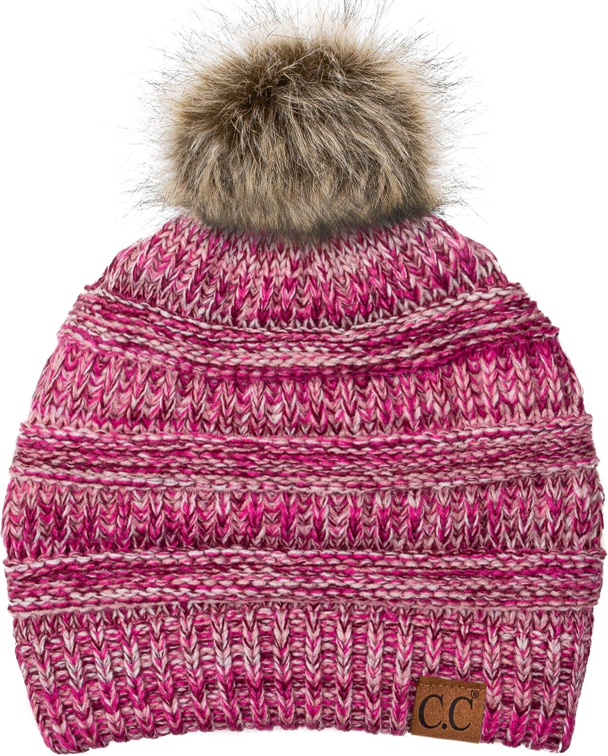 C.C Trendy 暖かい チャンキー ソフト ストレッチ ケーブルニット ビーニー ドクロ US サイズ: One Size カ