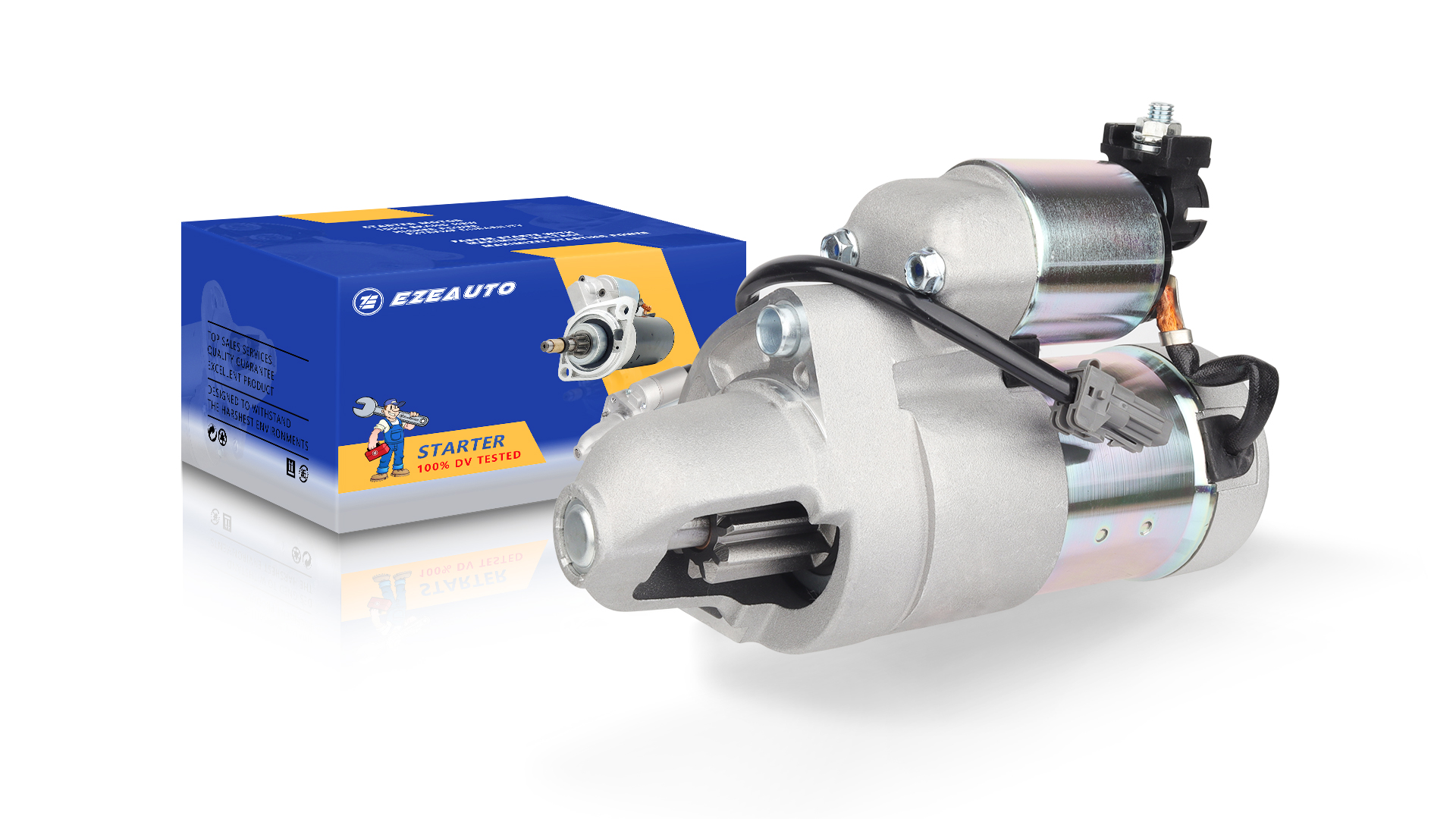 Image of Ezexpreze 17934 Starter Motor Compatible with Nissan 370Z 09-19, Infiniti Q50 14-19, G25 11-12, QX50 14 16-17, Q60 14-19, G37 08-13, QX70 14-17, Q70 FX37 Q40 EX37 M37, 2.5L 3.0L 3.7L