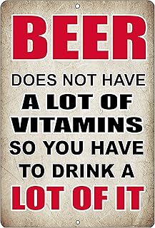 Rogue River Tactical Funny Beer Alcohol Sign Metal Tin Home Bar Kitchen Vitamins