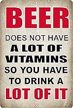 Rogue River Tactical Funny Beer Alcohol Sign Metal Tin Home Bar Kitchen Vitamins
