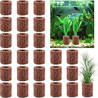 25 Stück Aquarium Keramikringe, Aquarium Wasserpflanzen Fester Ring, Aquarium Filter Ringe, Wasserflora Landschaftsbau Festen Ringe für Wasserpflanzen, Aquarium Dekoration
