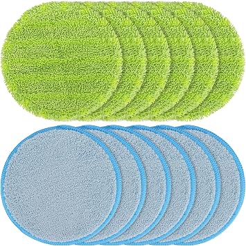 6.3 Inch Electric Mop Pads Replacement Floor Cleaning Pads Compatible with Floor Police Mop GOBOT Electric Mop, Microfiber Floor Cleaning Pads,Round Spin Pads 12 Packs