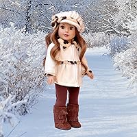 Vista 3 de Malvavisco - Conjunto de muñeca de 4 piezas de 18 pulgadas - Abrigo, sombrero, leggings y botas (no incluido)