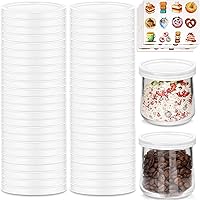 Vista 8 de Oui - Juego de 24 tapas para tarros de yogur, tapas de repuesto de plástico transparente
