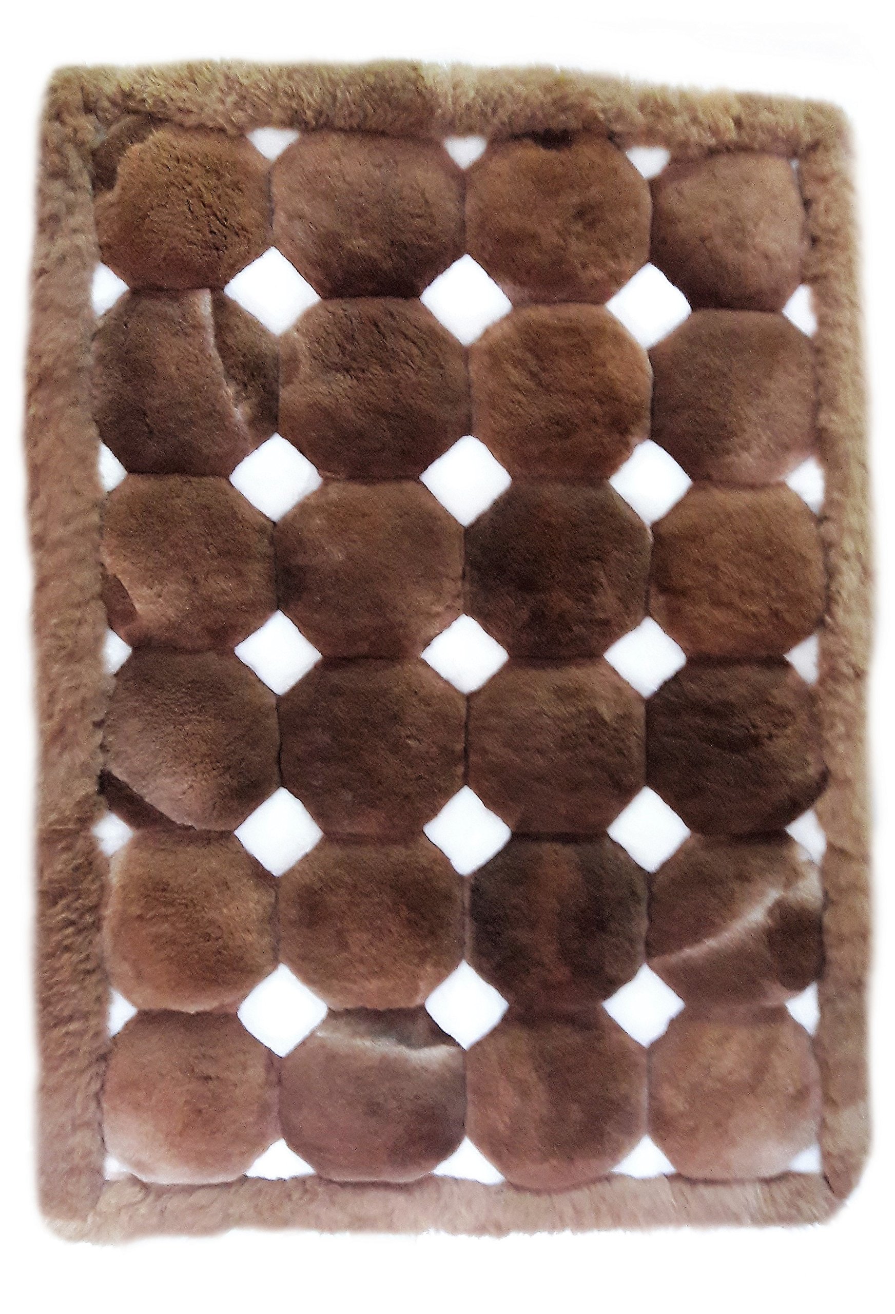 Tapis original péruvien alpaga marron blanc 150x110 cm grand tapis salon