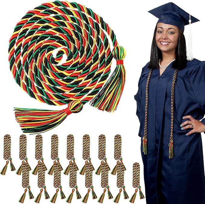 16 Pieces 2023 African Graduation Honor Cords Kente Colors