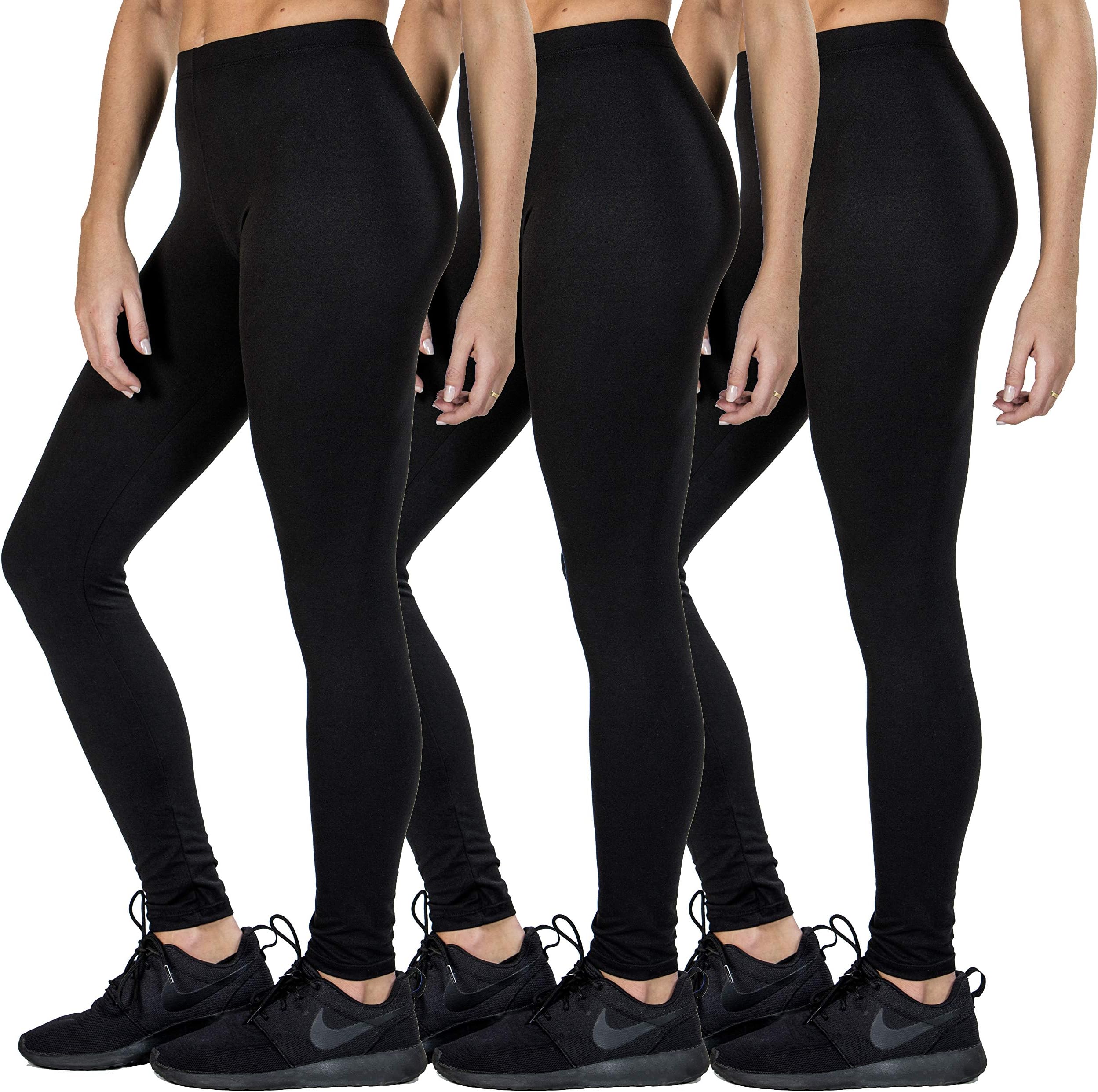 Women's Premium Super Soft Full Length Brushed Black Leggings