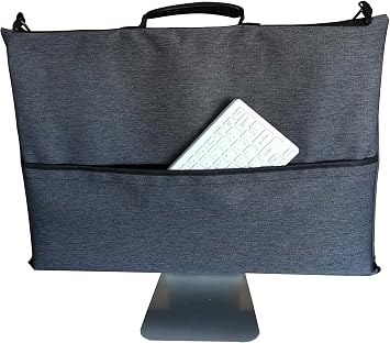 Travel Carrying Bag for Apple 21.5" iMac Desktop Computer, Protective Storage Case Monitor Dust Cover with Rubber Handle-Dark Gray