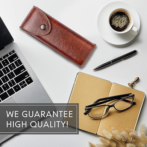 Miniatura 6 de Hard Eyeglass Case With Belt Loop, PU Leather Glasses Case, Eyeglasses Cases, Reading Glass Case, Spectacles Box For Eyeglass, Classic Style Brown