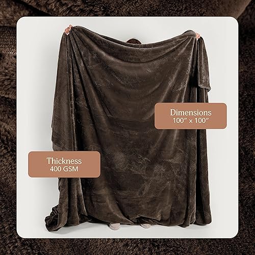 Miniatura 10 de UnHide Cuddle Puddle - Manta de piel sintética, de gran tamaño, ligera y extra suave, lavable a máquina, añade una capa de suavidad a cualquier cama