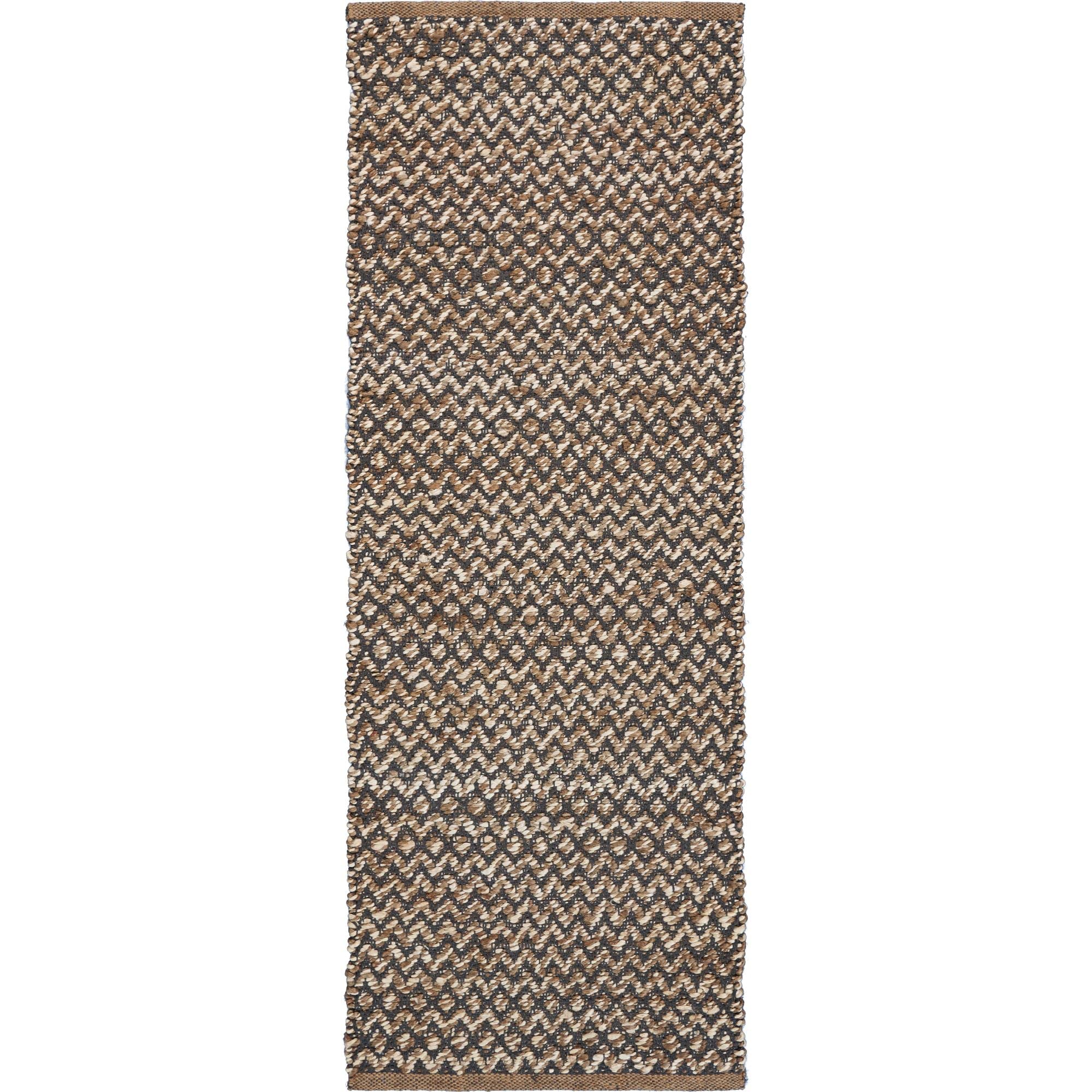 CC Home Furnishings 2' x 5.5' Brown and Gray Chevron Hand Woven Reversible Rectangular Rug Runner